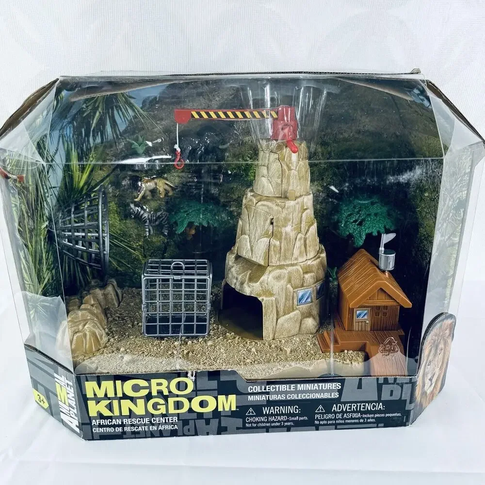 Animal Planet Micro Kingdom African Rescue Center Playset‎ Lion Zebra Hippo